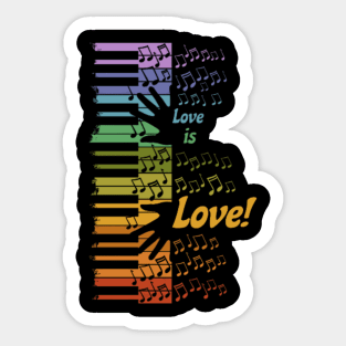 Piano Love is Love Sticker
